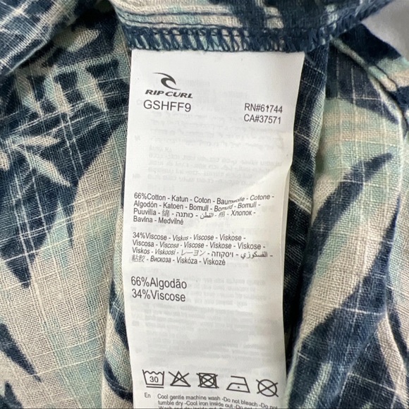 Rip Curl Womens Sun Rays Oversized Button Up Tropical Shirt Large - Picture 9 of 10